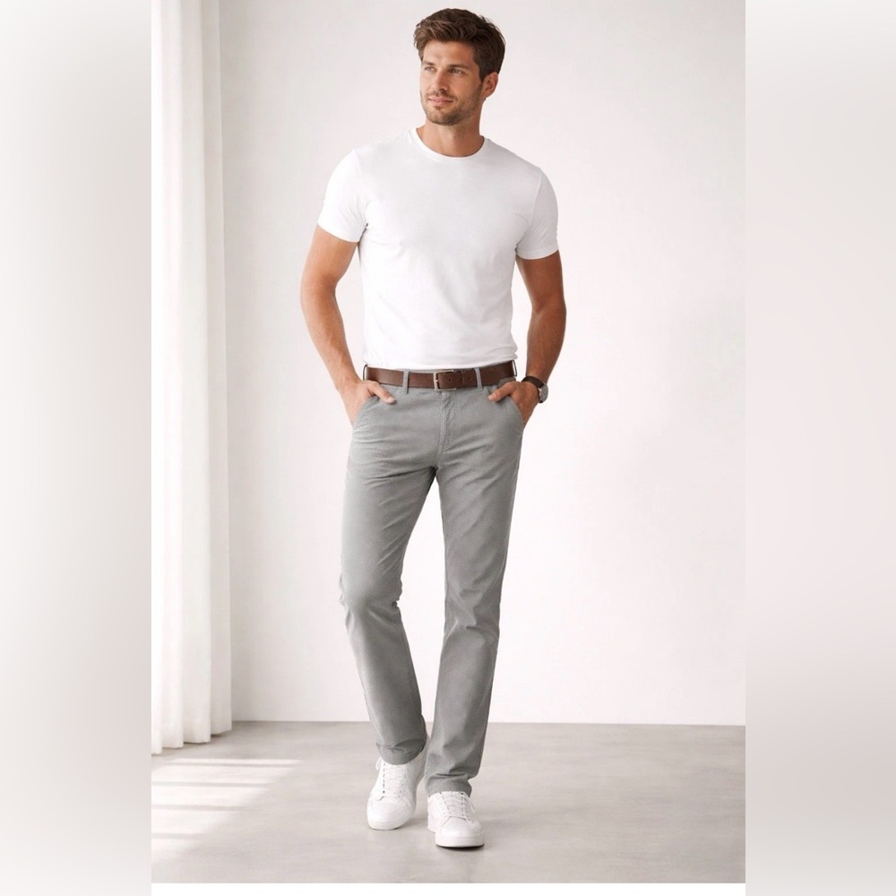 BRAX‎ Feel Good Style Chuck Men’s Pants 35x34 Gray Stretch Textured Chino